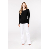 Dames-t-shirt ronde hals lange mouwen