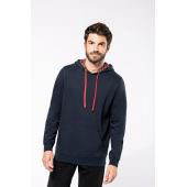 Unisex sweater met contrasterende capuchon met motief